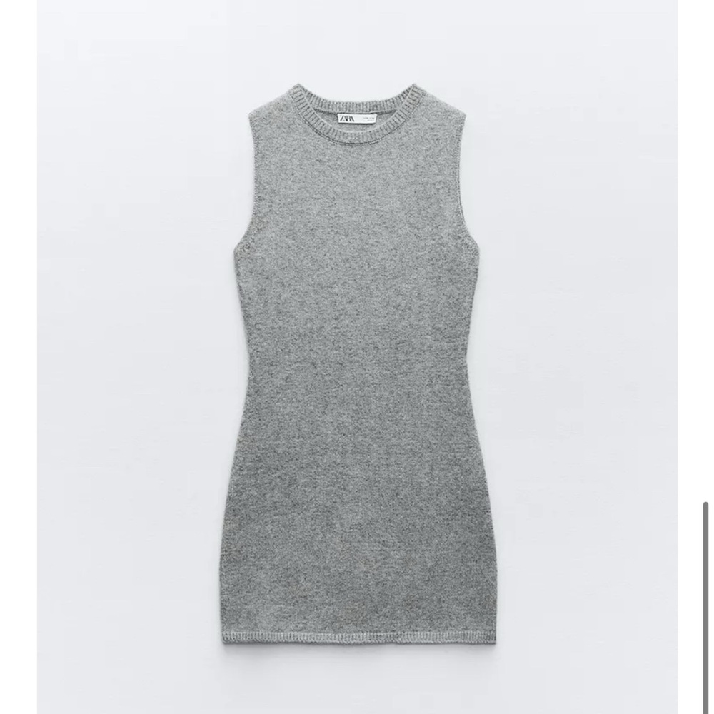Zara Gray Sleeveless Knit Dress Size L